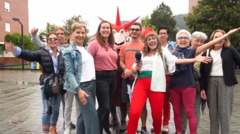 Cadena humana Igorre a favor del euskera