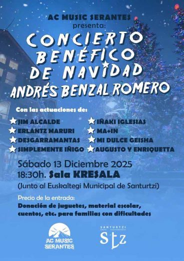 CARTEL Concierto Benéfico de Navidad Andrés Benzal Romero en Santurtzi 2025